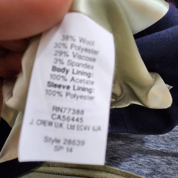 J. Crew Women's Blue Keating Blazer Wool Blend Single Vent Size 00 Style 28639 - Picture 12 of 14